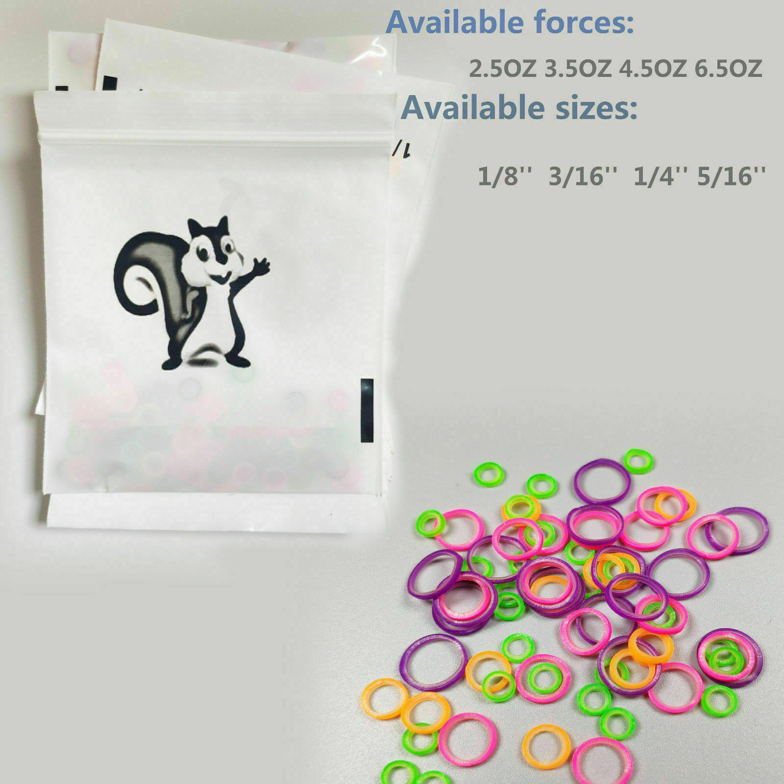 Colorful Dental Orthodontic Elastics Rubber Band Latex Braces 2.5/3.5/4.5/6.5oz