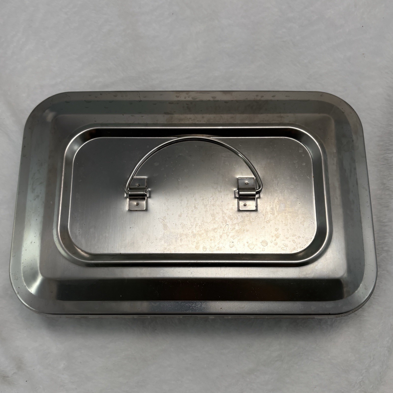 Stainless Steel Instrument Tray Box with Lid & Handle, 9.5×6.3×2 in Organizer