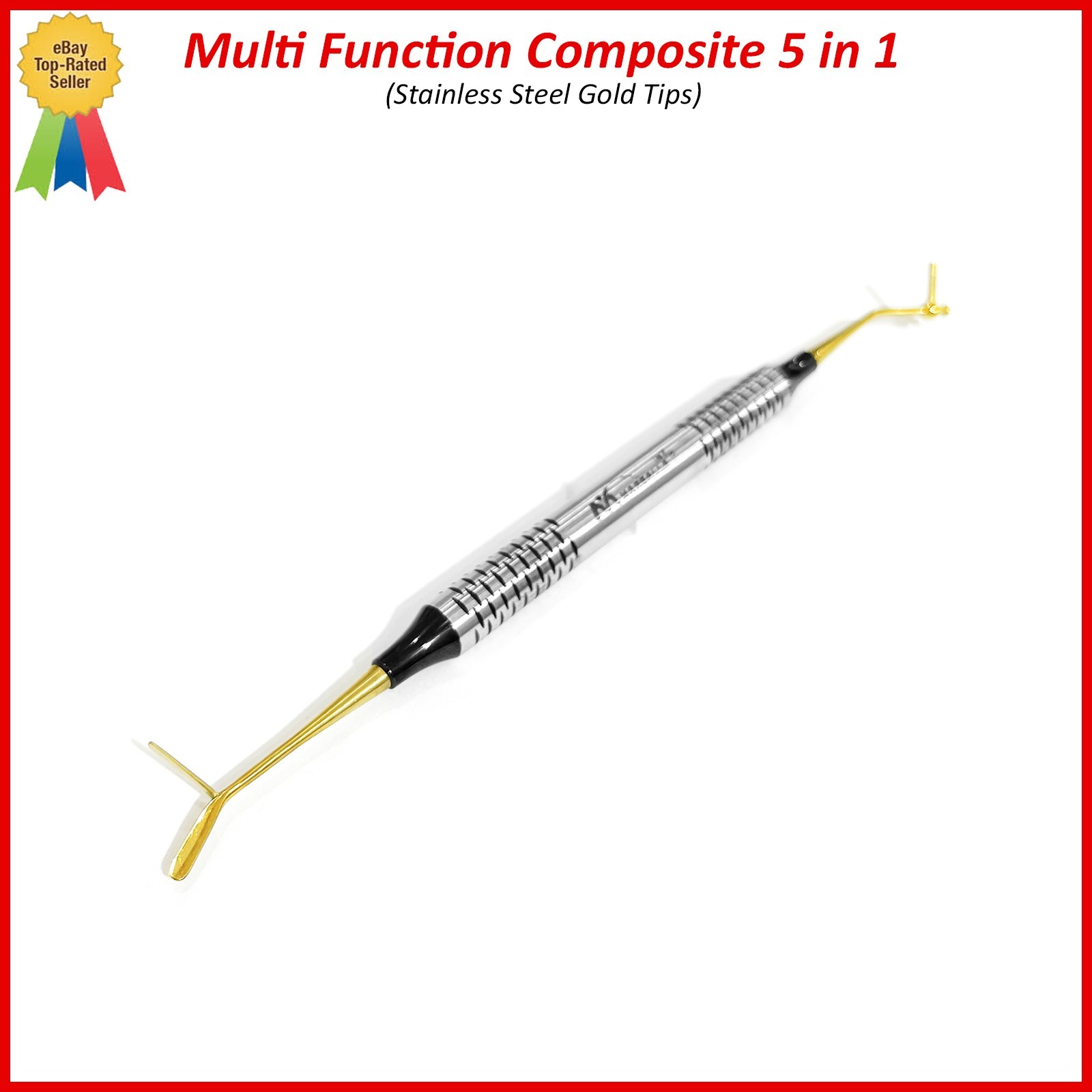 Multi Function 5in1 Dental Composite Filling Instrument Gold Coated Double End