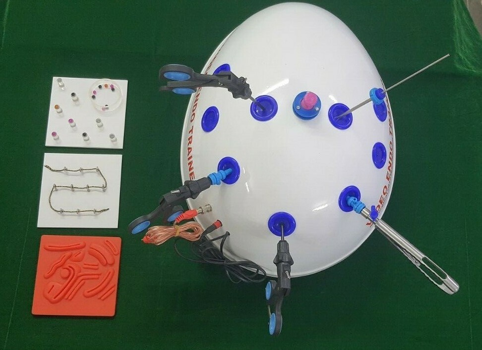 Laparoscopic Pelvic-Trainer with 5 Basic Instruments with 3 practice materials
