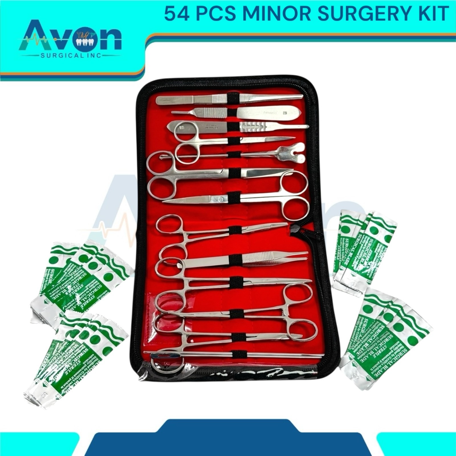 54 PCS MINOR SURGERY DISSECTION DISSECTING STUDENT KIT SURGICAL INSTRUMENTS