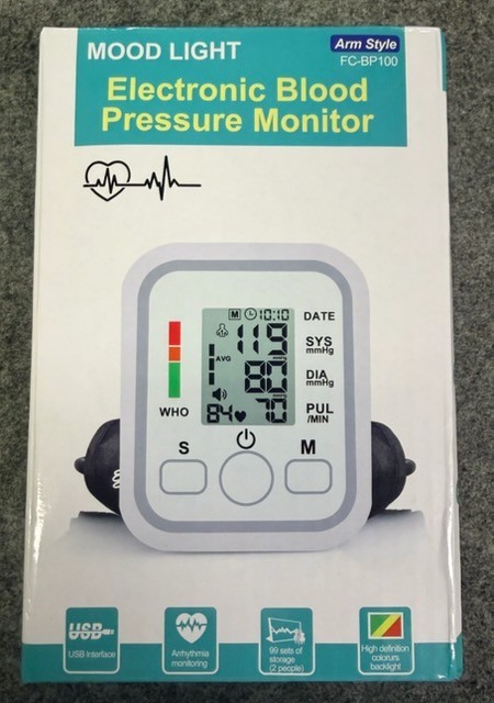 Mood Light FC-BP100 Electronic Blood Pressure Monitor Arm Style