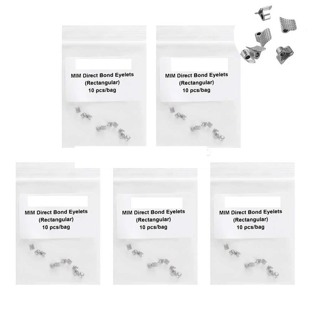 10pcs/pack Dental Ortho Lingual Button Rectangular MIM Direct Bond Eyelets