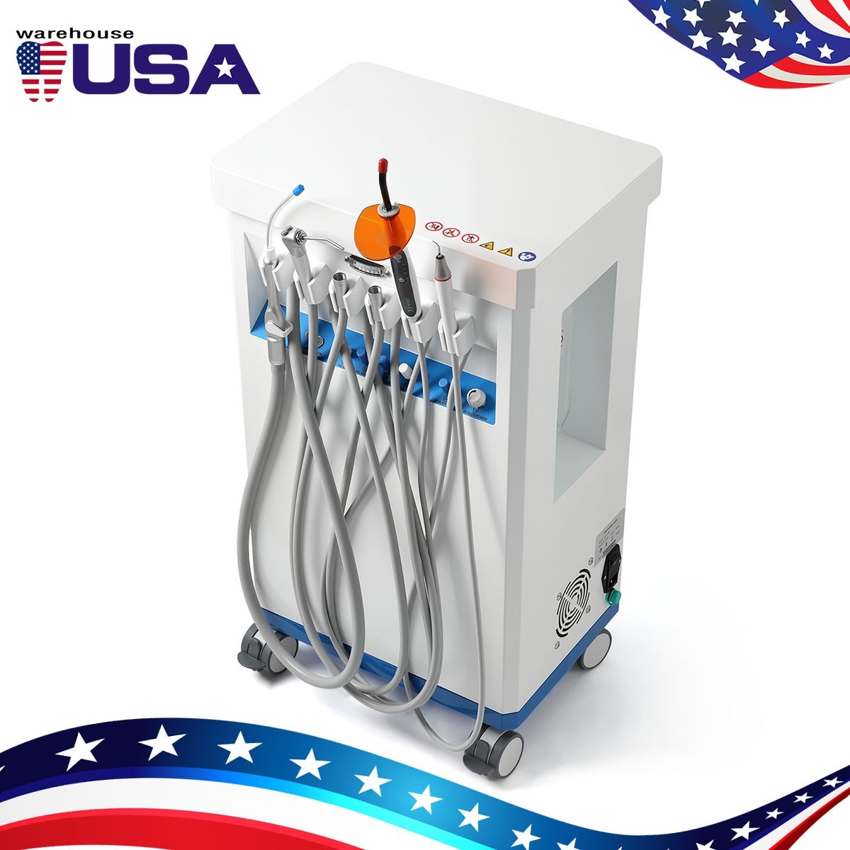 Portable Dental Delivery Unit with Compressor Curing Light Scaler /Surgical Lamp