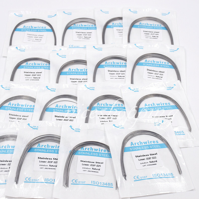 10 Packs Dental Orthodontic Stainless Steel Rectangular Arch Wire Natural/Ovoid