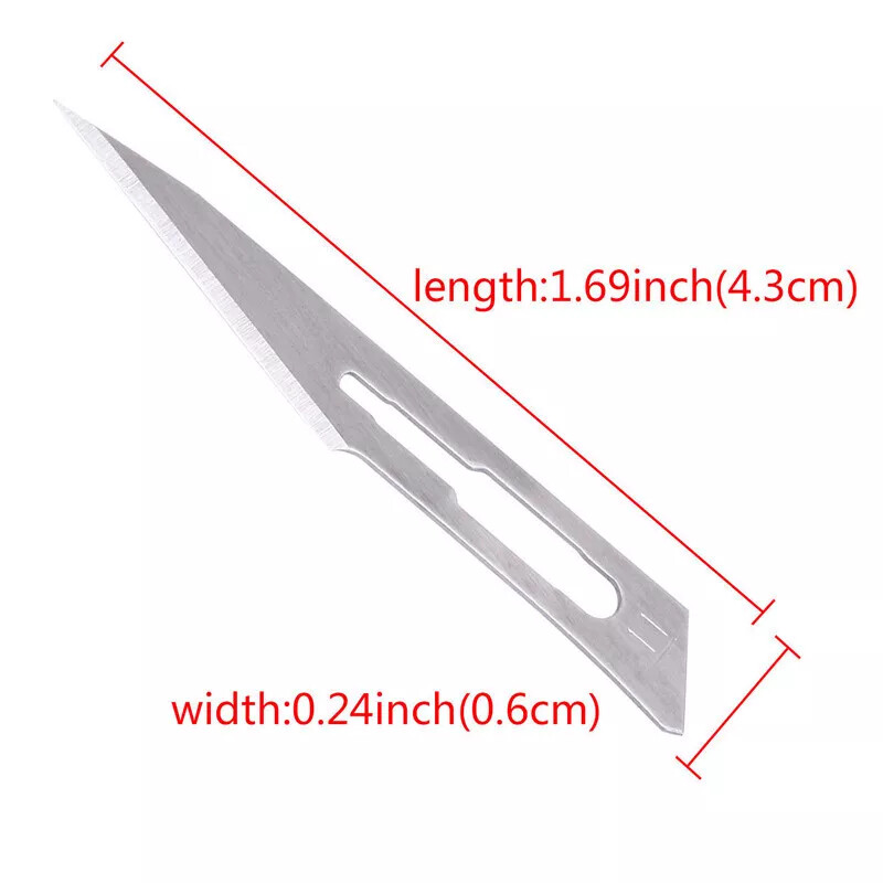 100Pcs Dental Surgical Scalpel Blades Size 10#11#12#15 Sterile Carbon Steel