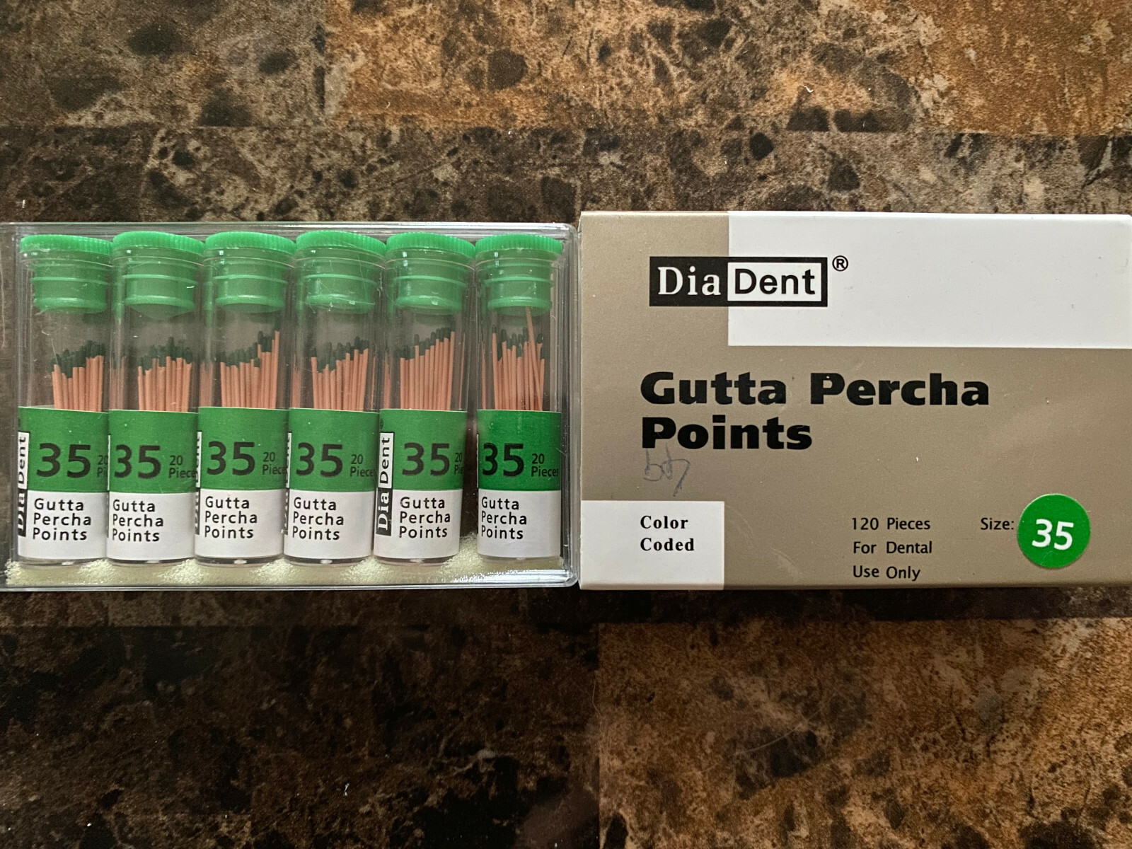 DIADENT Gutta Percha Points Endodontics (240 Pieces) All sizes (Vial Packaging)