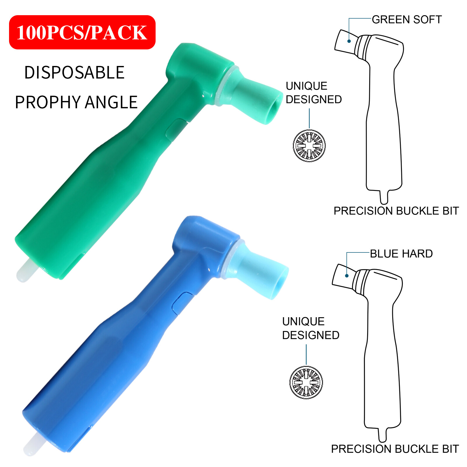 Dental Disposable Prophy Angles Soft 105° -Latex Free 100-500 pcs