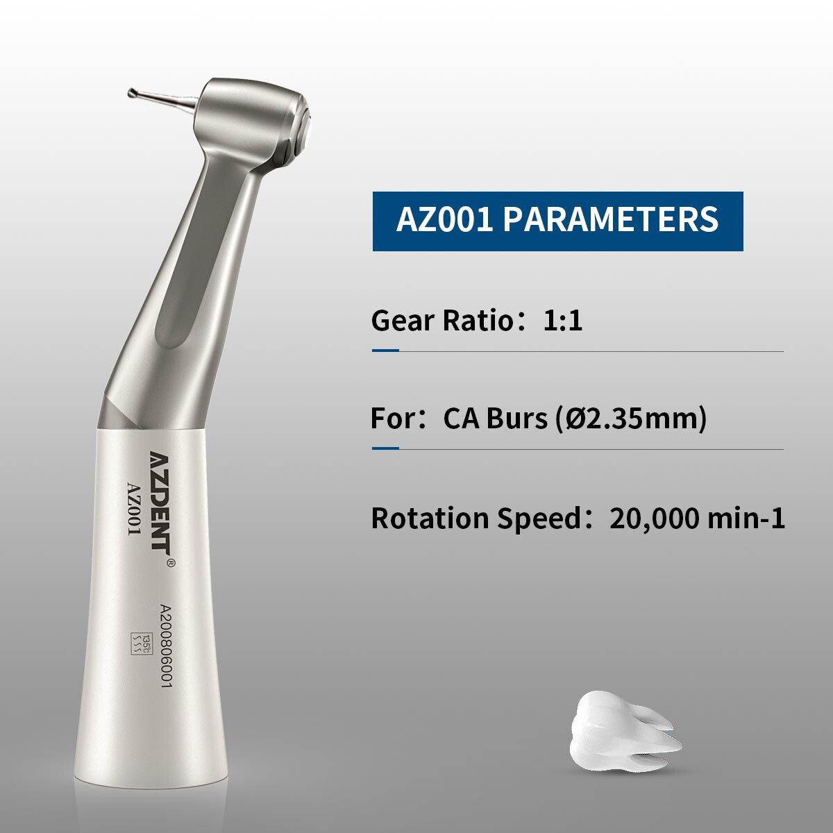 AZDENT Dental Slow Low Speed Handpiece Straight Contra Angle Air Motor 4/2Holes