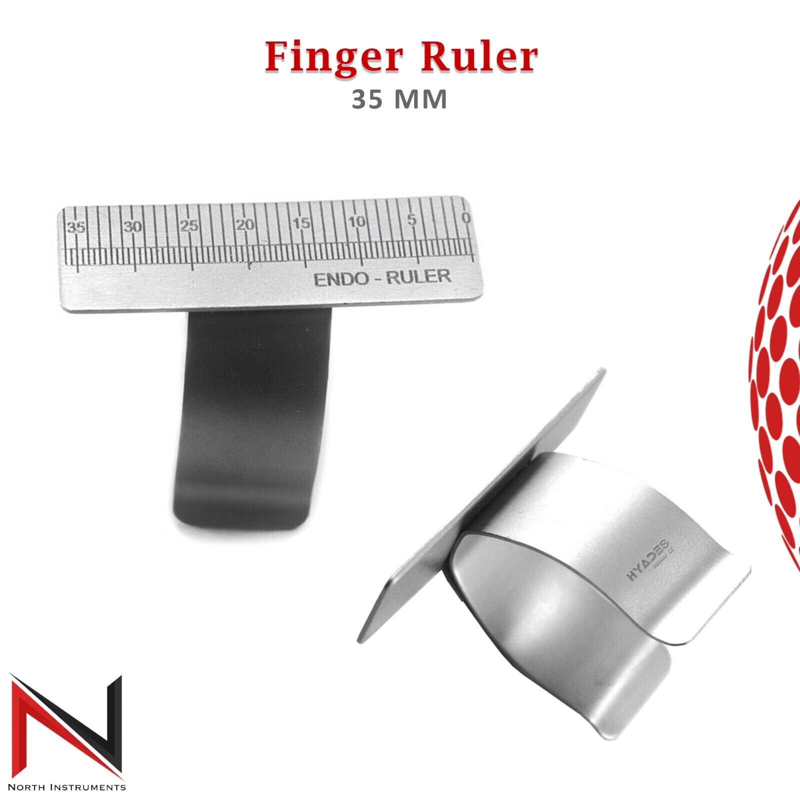 Adjustable Dental Endo Finger Ruler Gauge Span Measure Scale Endodontic Ring