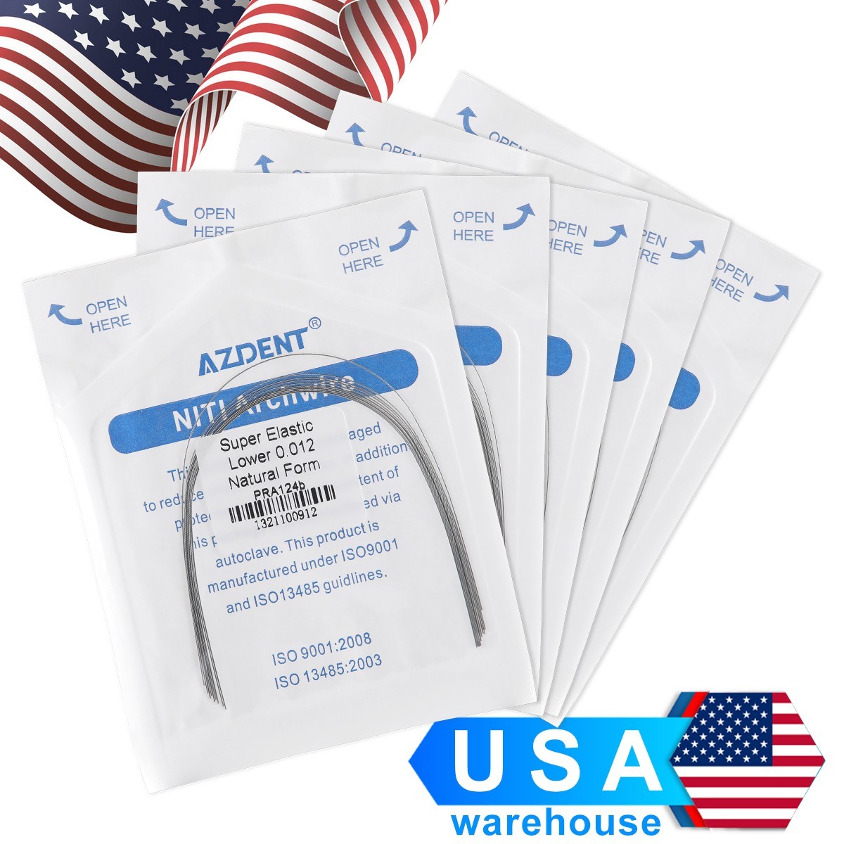 AZDENT Dental Orthodontic Round Arch Wire Oval Form Oval Round Stainless Steel