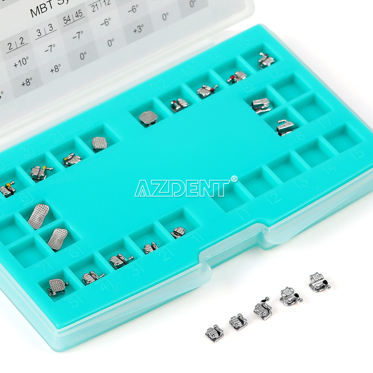 AZDENT Dental Orthodontic Self-Ligating Brackets Braces Roth 022 Hooks 3 4 5