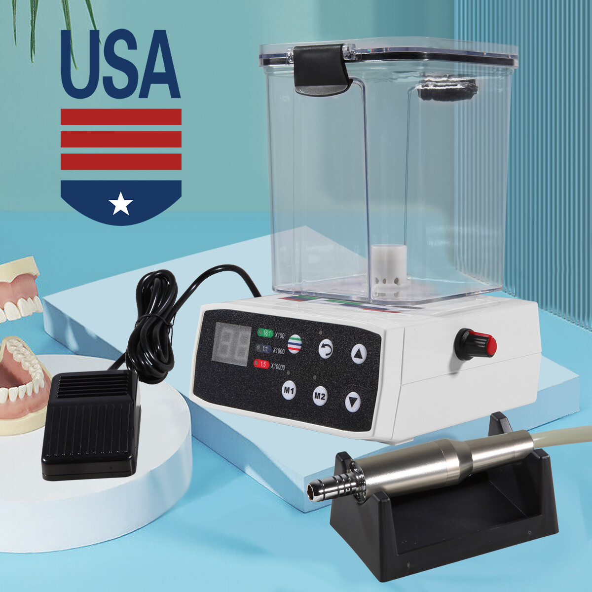 Dental Electric Brushless Micro Motor Water Tank/1:5/1:1 LED Optic Handpiece