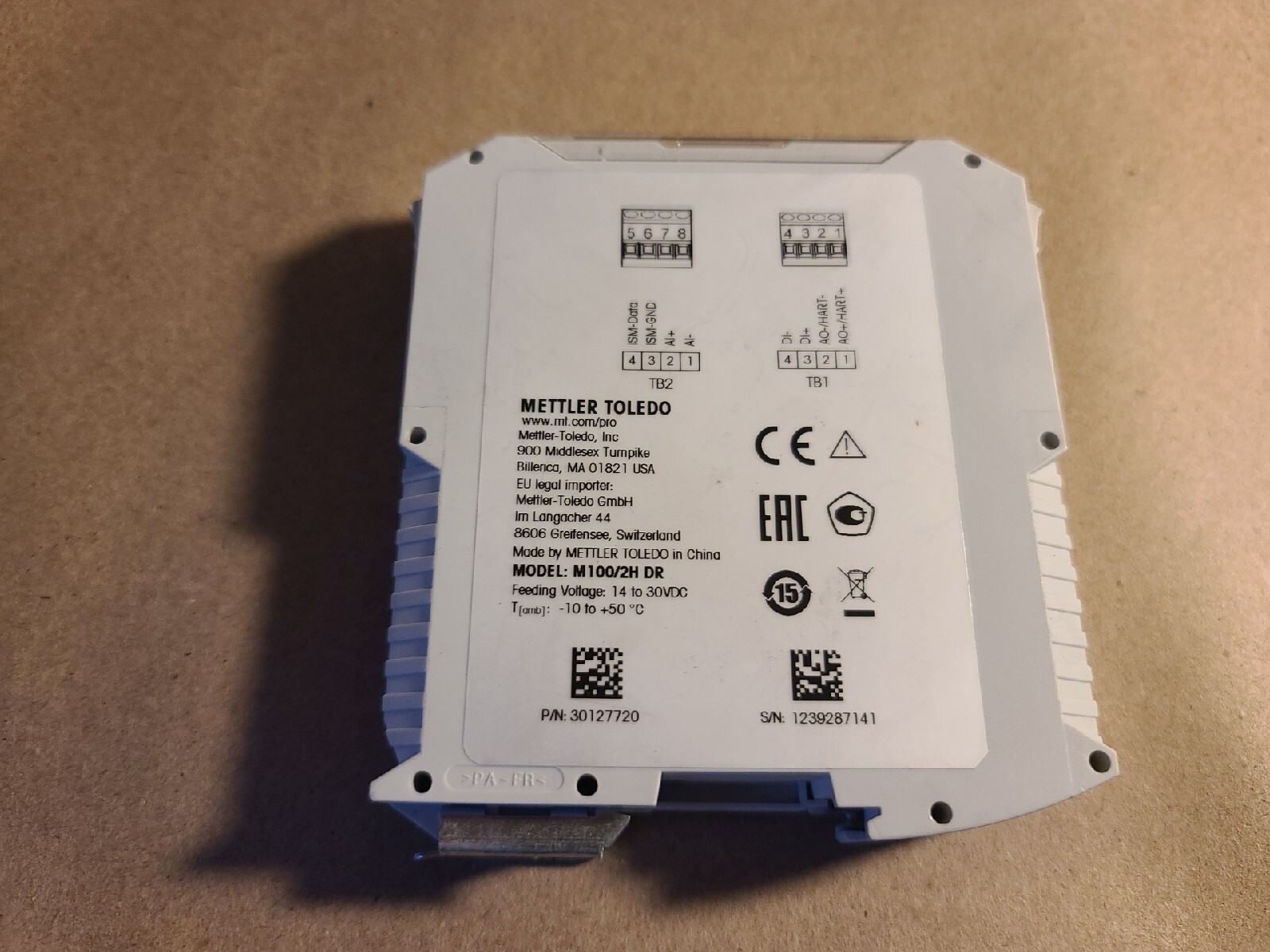 Mettler Toledo M100 M100/2H DR Transmitter 30127720 LOT D300