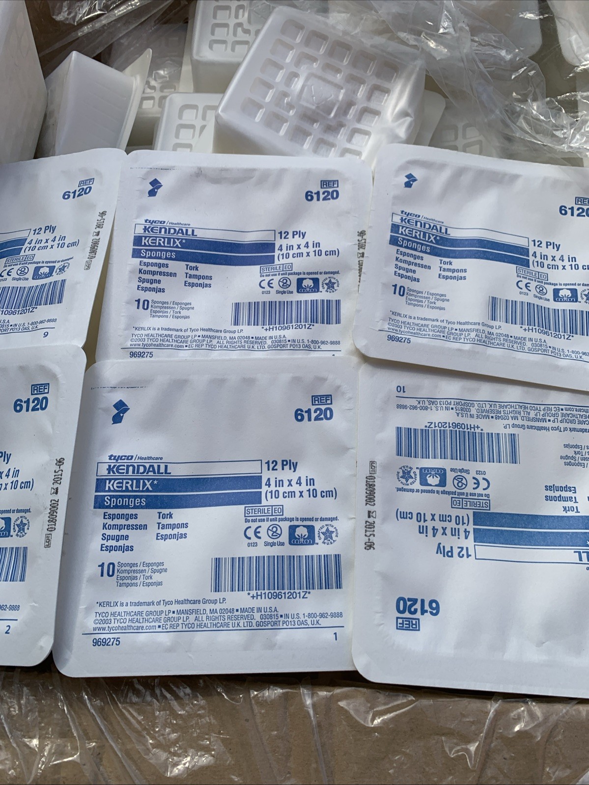 Lot Of 30 Packs Kendall KERLIX Tyco 6120 Tork Tampons Sponges 10/pck
