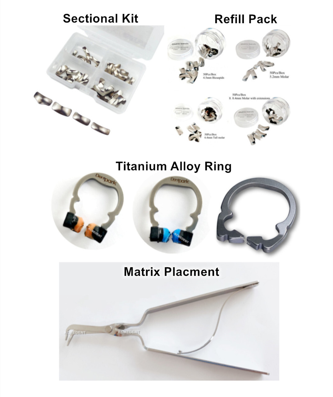 Dental Matrix System Refill Matrices Ring Clamp Plier Dentpark Sectional Kit
