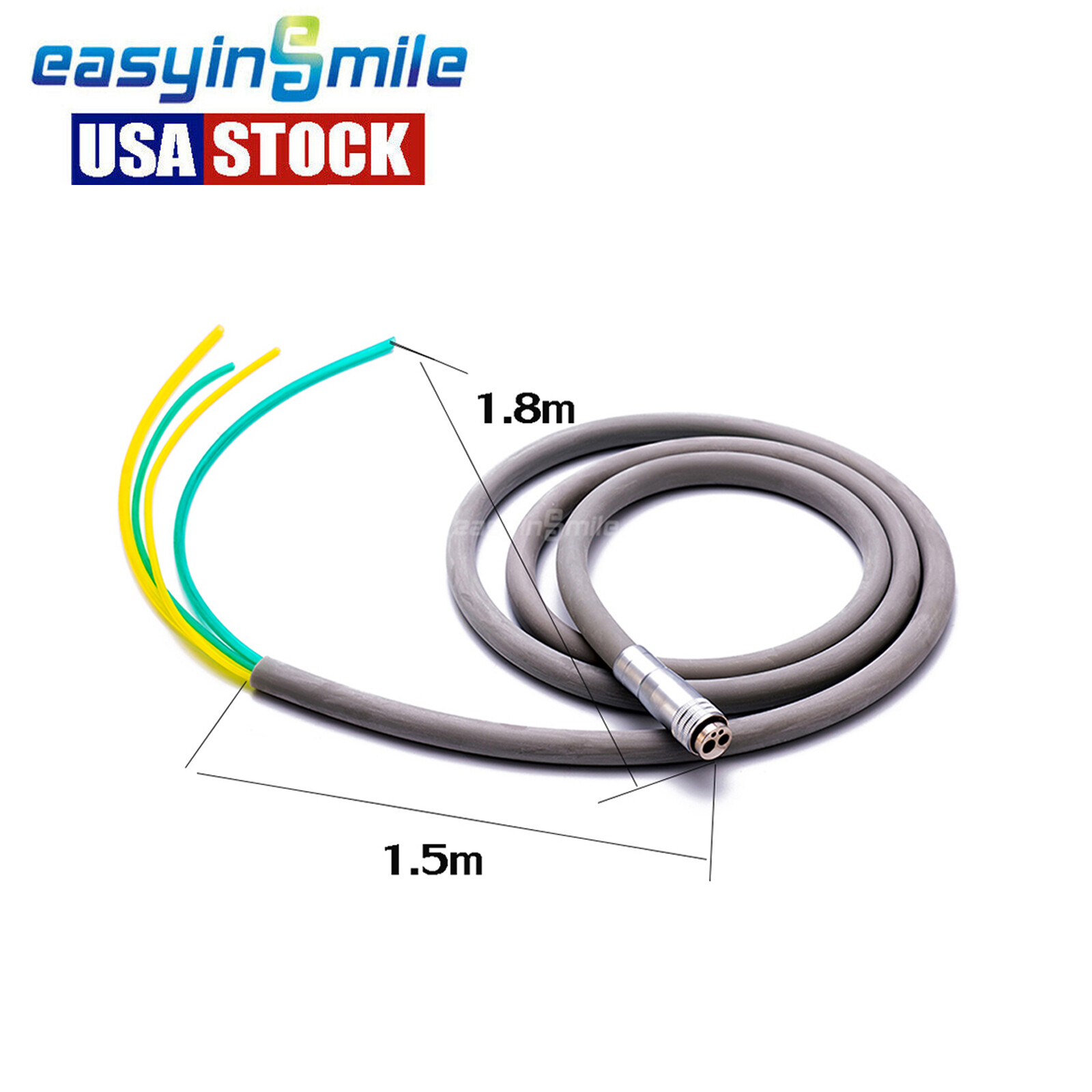 Easyinsmile Dental High Speed Handpiece Tube 4/2 Holes Hose with Connector