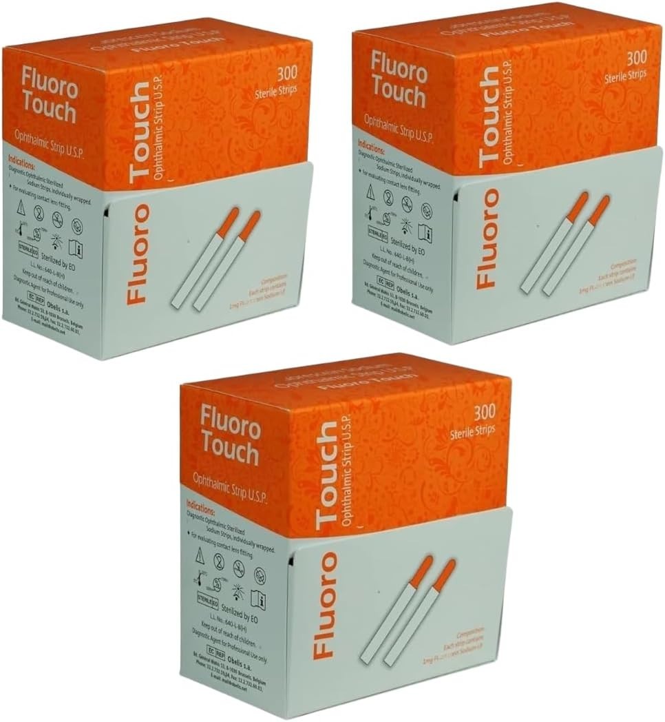 3 Boxes Fluorescein Eye Strips Ophthalmic Diagnostics – 900 Strips Total Supply