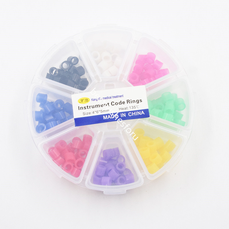 160 Pc Dental Instrument Code Ring Autoclavable 135ºC Hygienist Silicone 8 Color