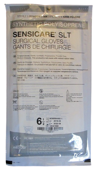 Sensicare SLT Synthetic Polyisoprene Surgical Gloves 6 1/2 (50) MSG1565