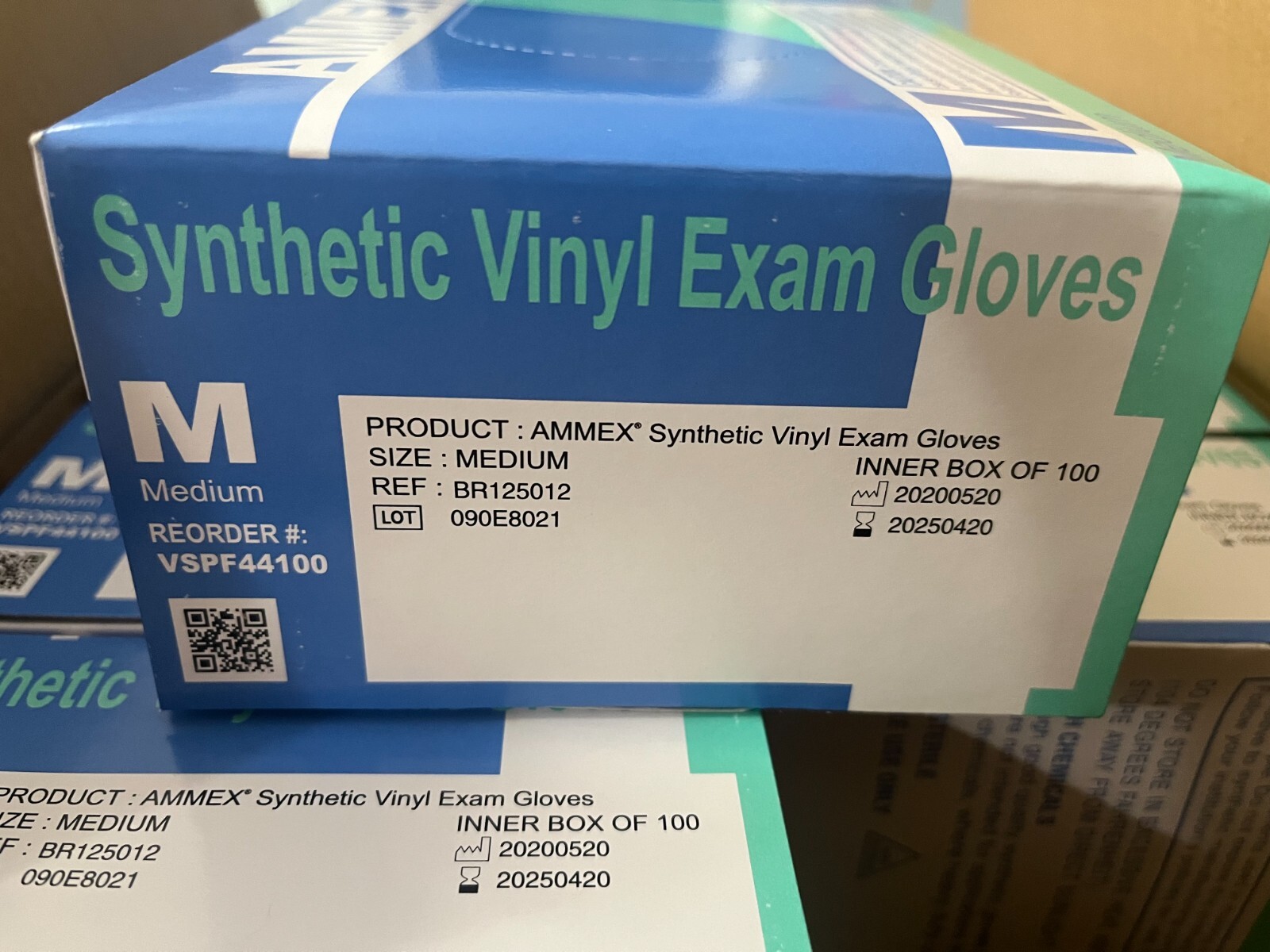 Ammex Vinyl Exam Gloves Medium VSPF44100 1 Case 1,000 Gloves