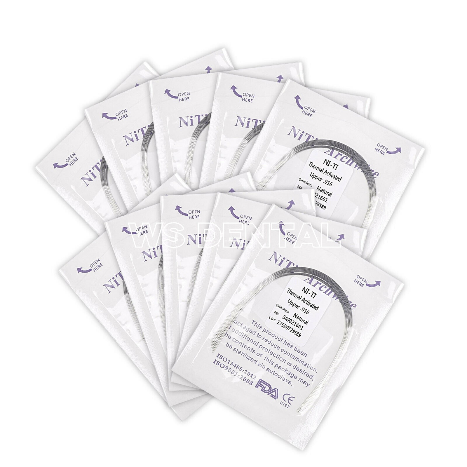 Dental Ortho Arch Wire Thermal Activated Niti Round Rectangular Natural Form