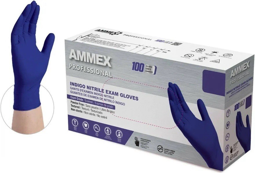 AMMEX Nitrile Disposable Exam Gloves 3 Mil Latex-Free, Case Of 1000, Medium