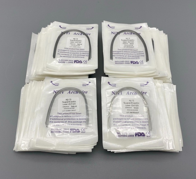 Dental Orthodontic Arch Wire Super Elastic Niti Round Rectangular Natural Form