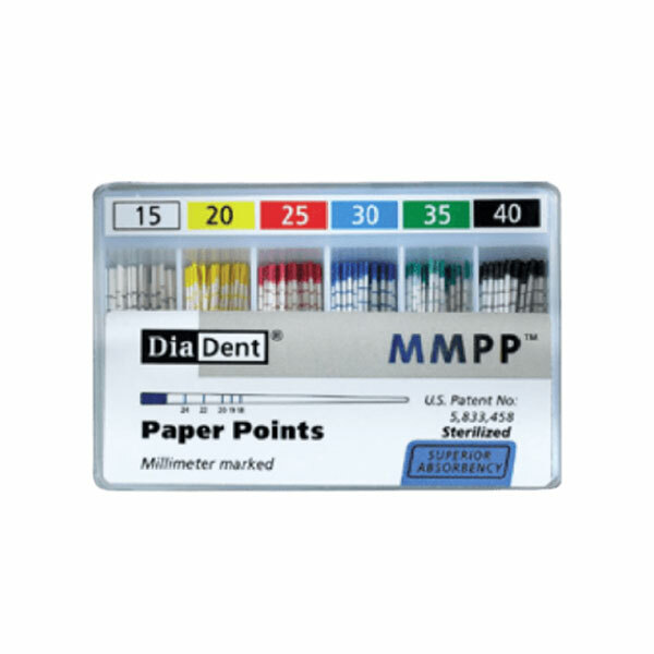 DiaDent MMMARKED Absorbent Paper Points Sterilized MMPP 200/Box