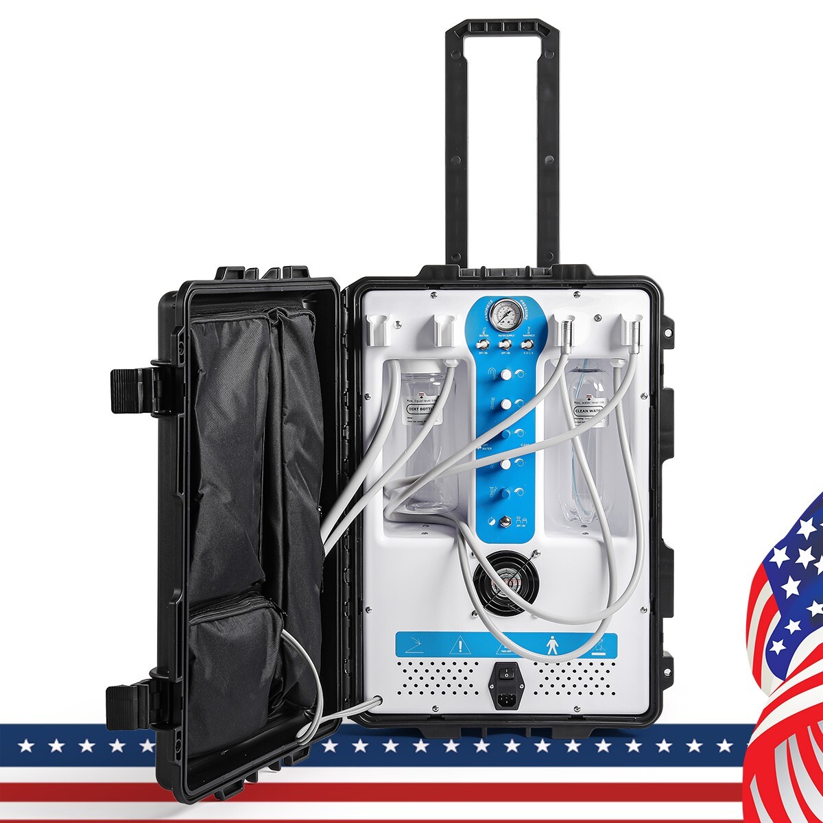 Dispositivo de transporte dental empuje móvil compresor de aire alto 600 W US