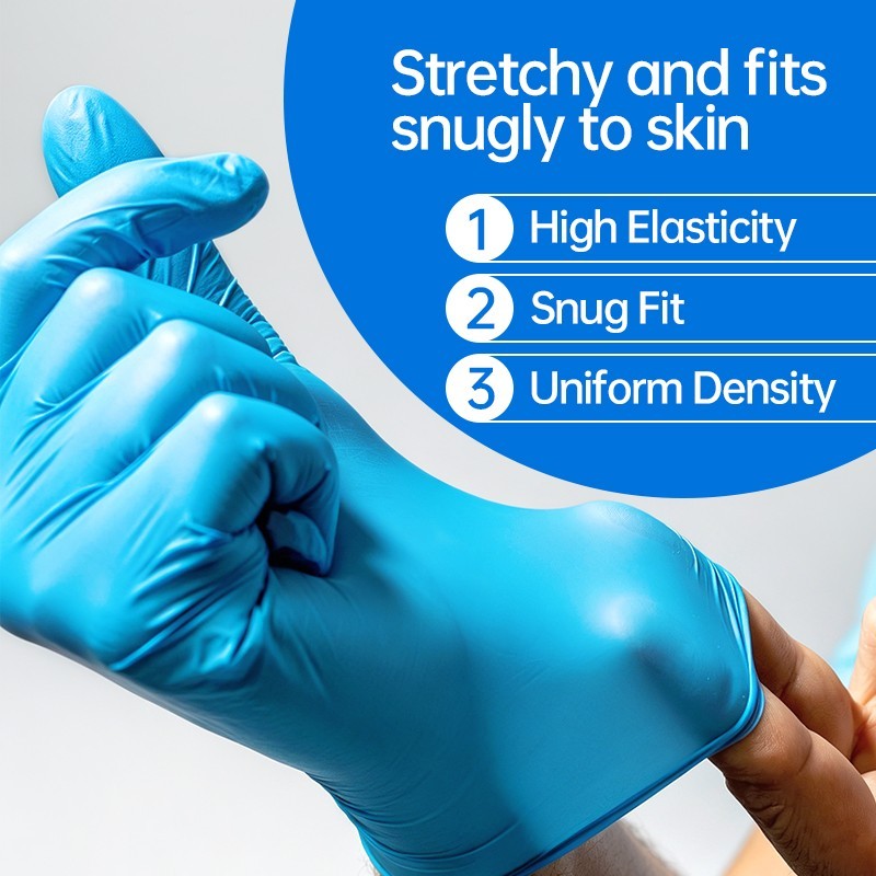 US Seller Nitrile Exam Gloves 100 PCs Powder-Free Food-Safe Disposable Glove