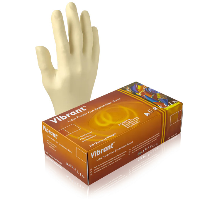 White Latex Exam Gloves, Extra Large XL, Aurelia Vibrant 5.5 mil (Case of 1000)