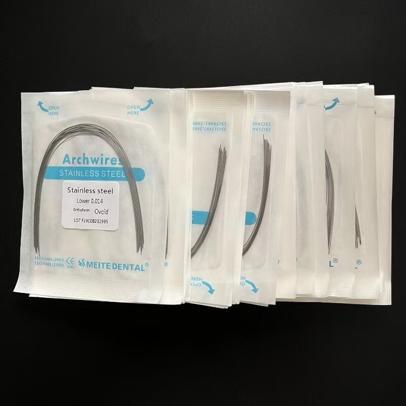 50Packs Dental Orthodontic Stainless Steel Arch Wires Round Ovoid/Natural Form