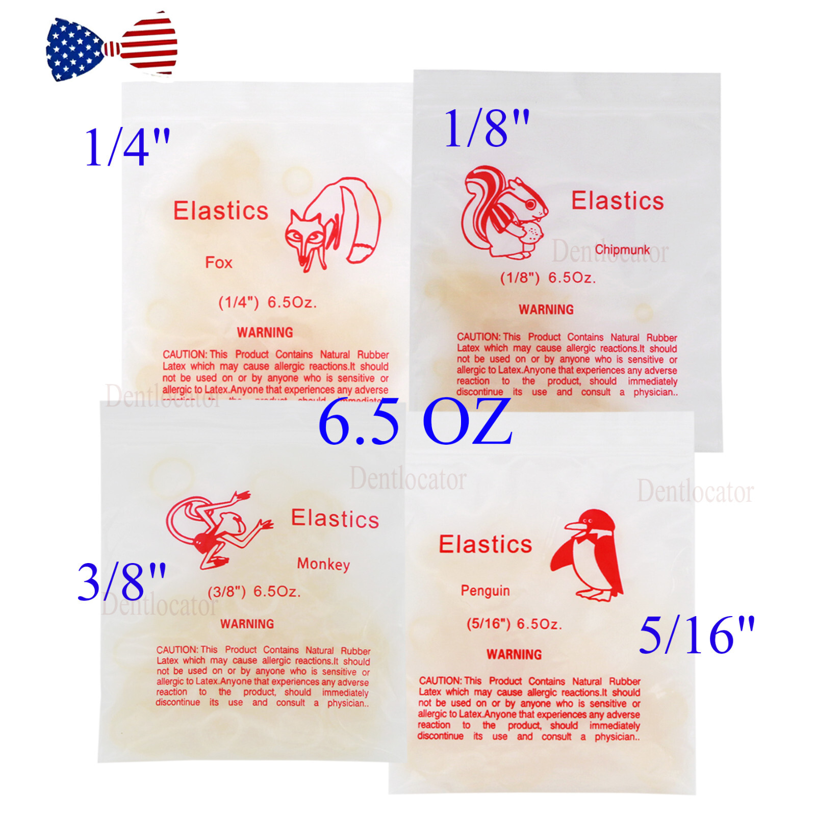 US Dental Orthodontic Elastics Rubber Band 6.5 Ortho Latex Braces Non-toxic Tool