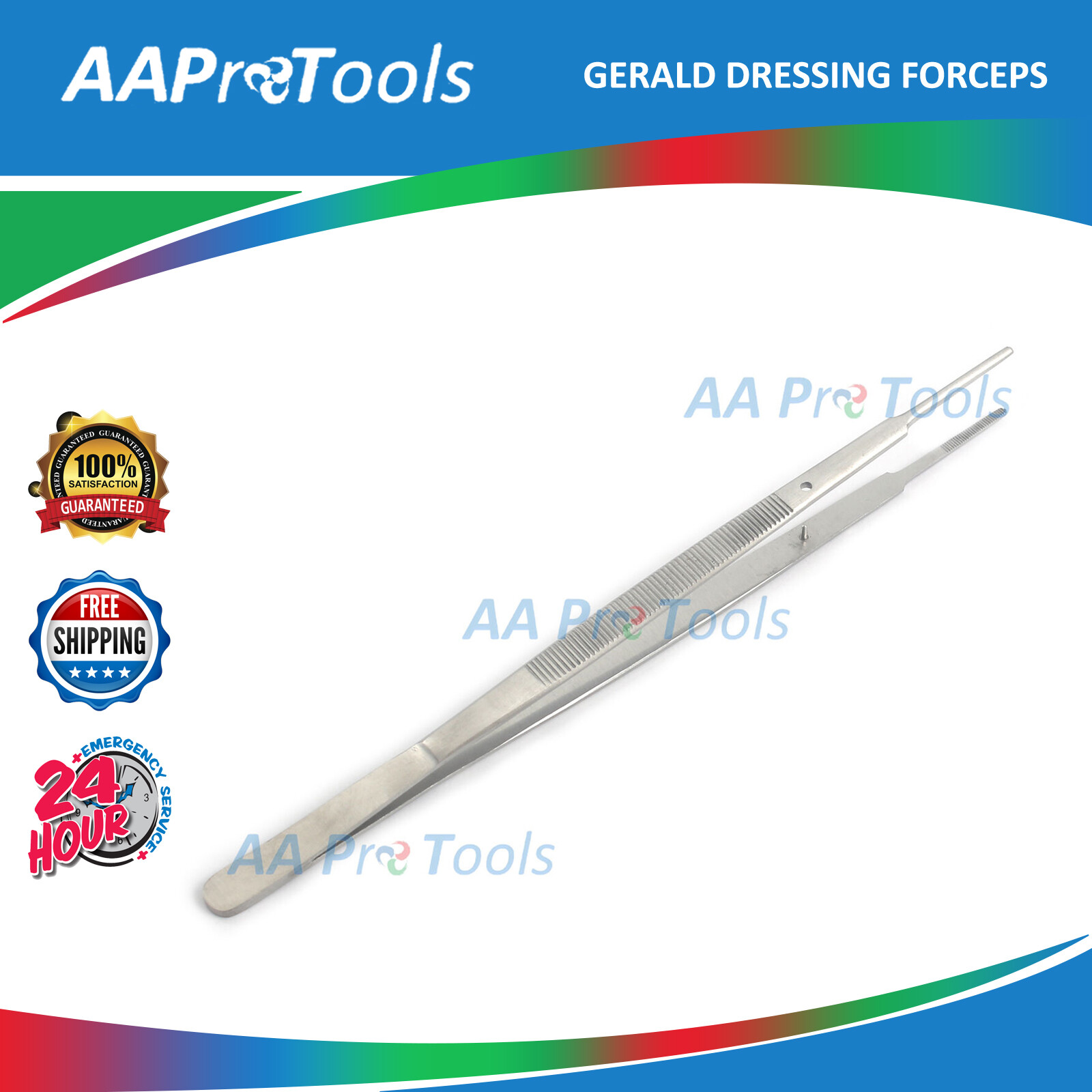 AA Pro: Gerald Dressing Forceps 7″ VETERINARY Surgical Premium Instruments Model