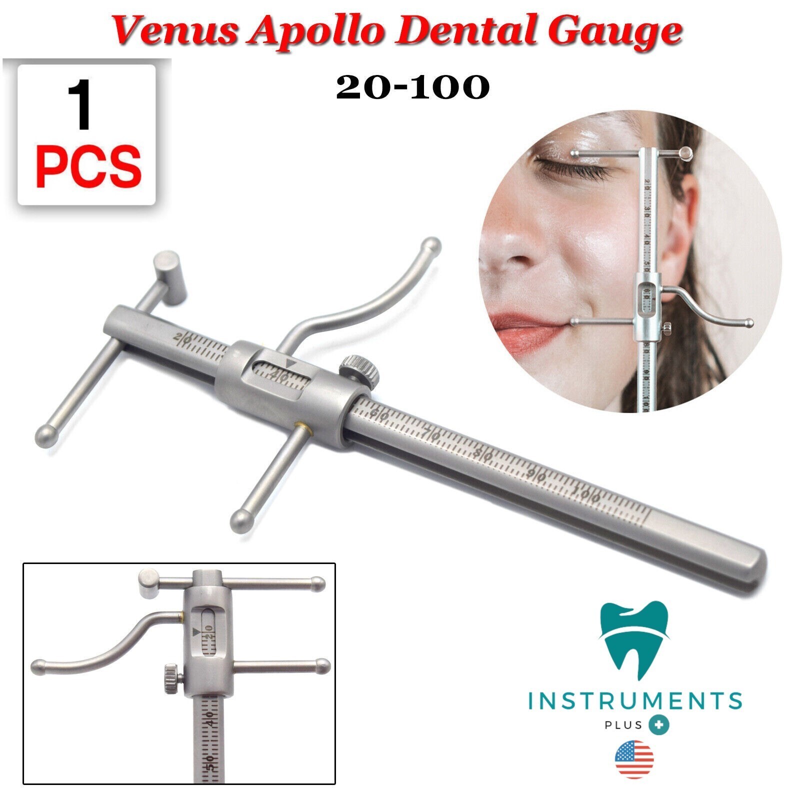 Dental VDO Gauge Ruler Premium Grade Venus Apollo Gauge Prosthodontics Gauges CE