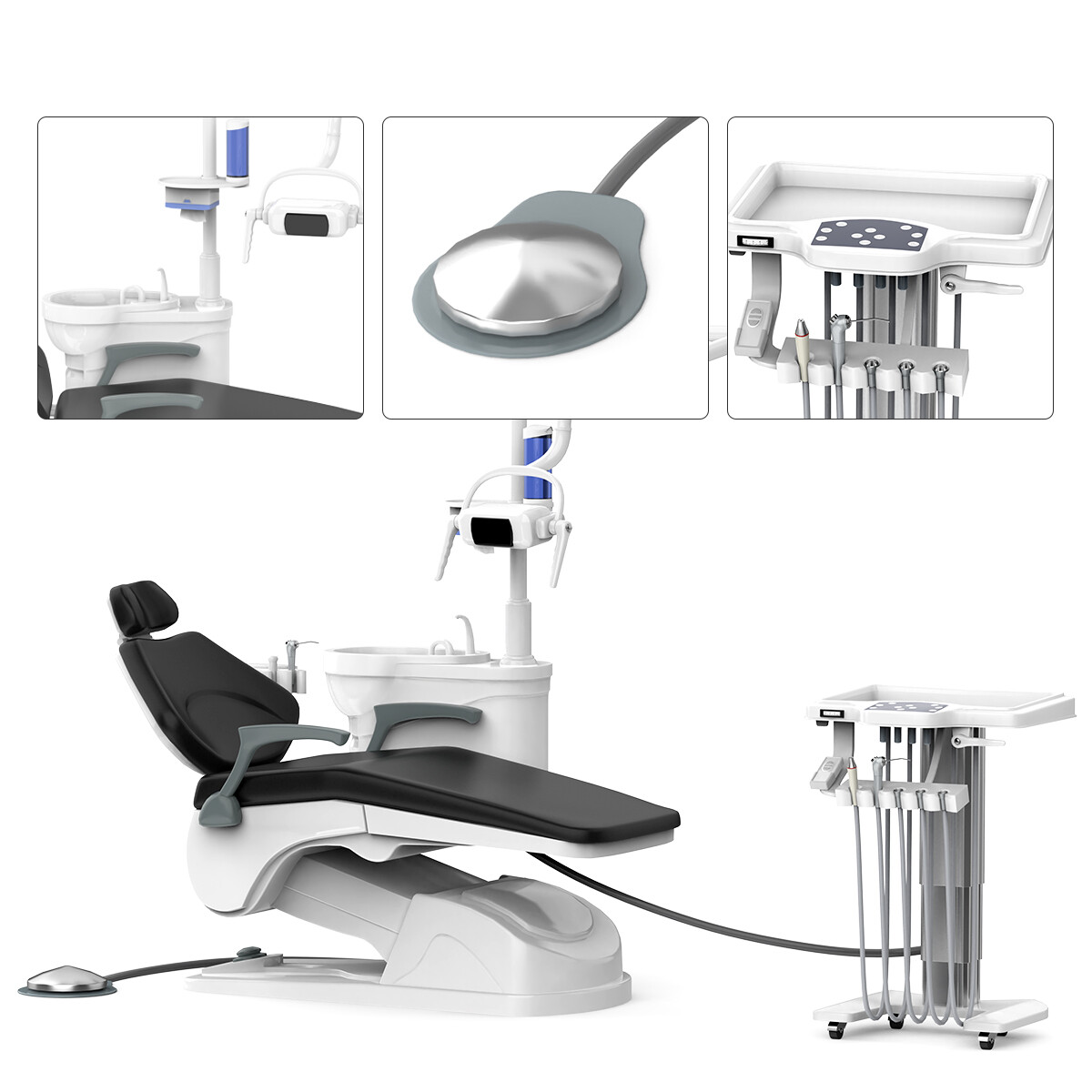Portable Dental Mobile Unit with Air Compressor scalers Curing/Dental Unit Chair