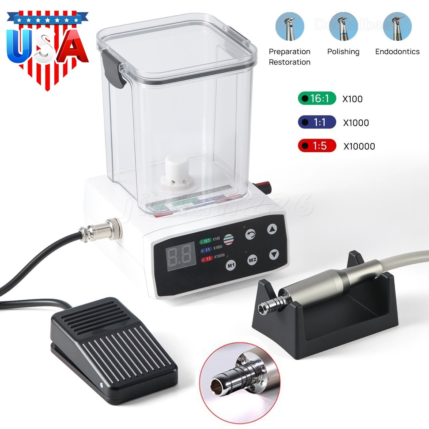 SANDENT Dental LED Electric Motor System Micromotor Water Tank Own Water Supply