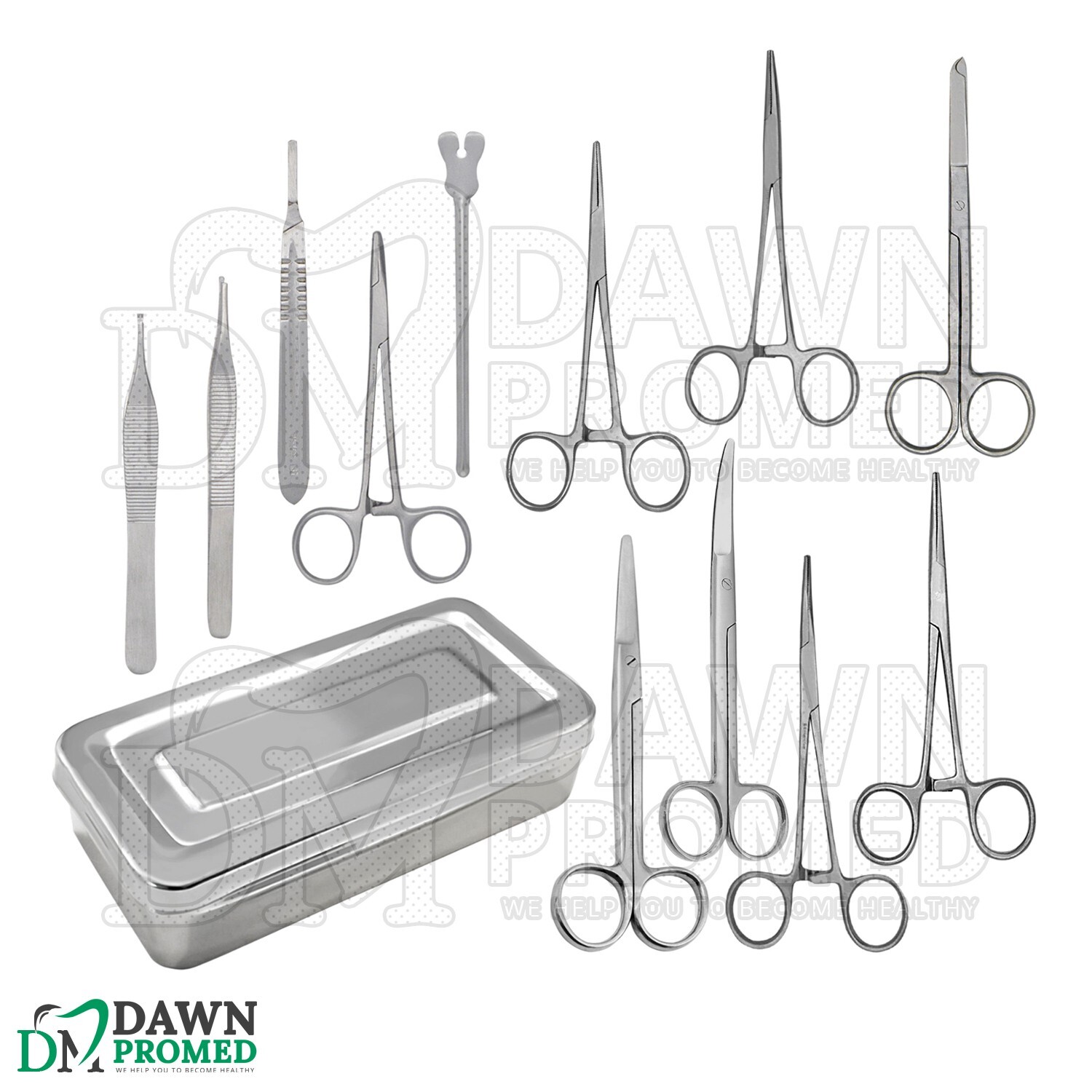 13 Pcs Basic Minor Surgery Set With Stainless Box Surgical Instruments German Gr