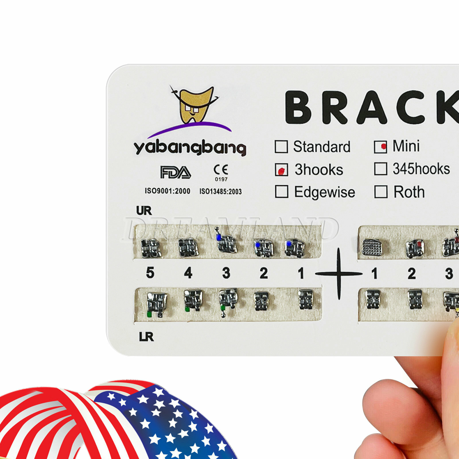 10 Packs Dental Orthodontics Metal Mini MBT 022 Slot 3 Hook Brackets Braces 4#