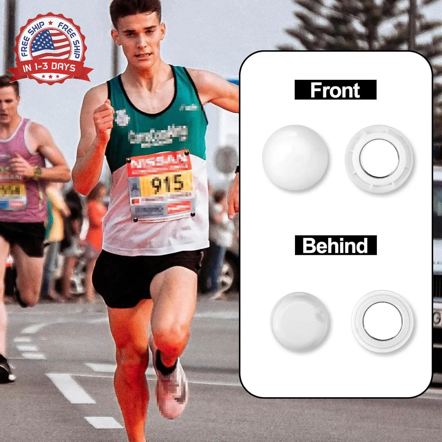 Tinoaly 12 Pairs Magnetic Race Bib Clips, Marathon Race Number Holder Running Ra