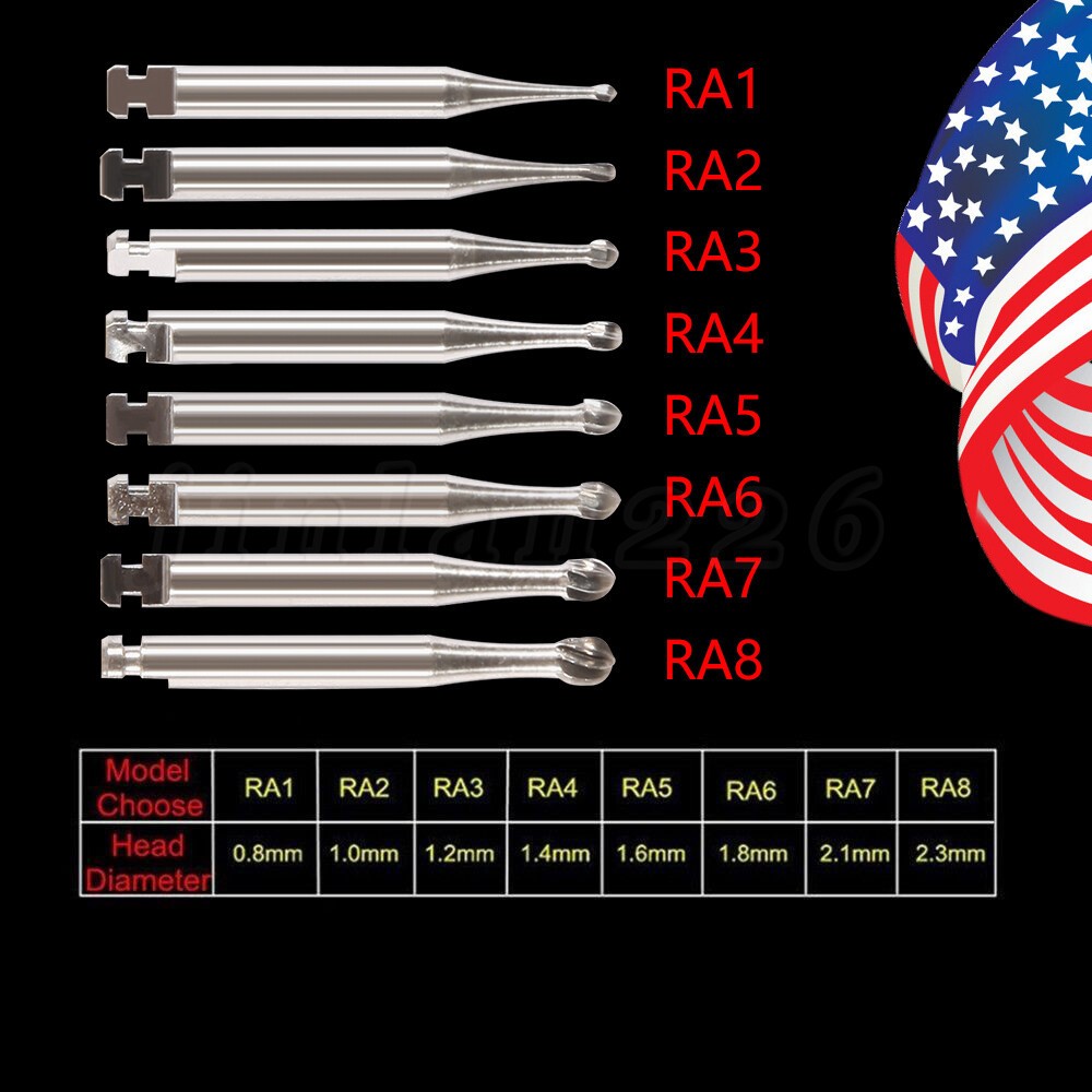 Dental Tungsten Steel Carbide Round Burs RA for Slow Low Speed Handpiece