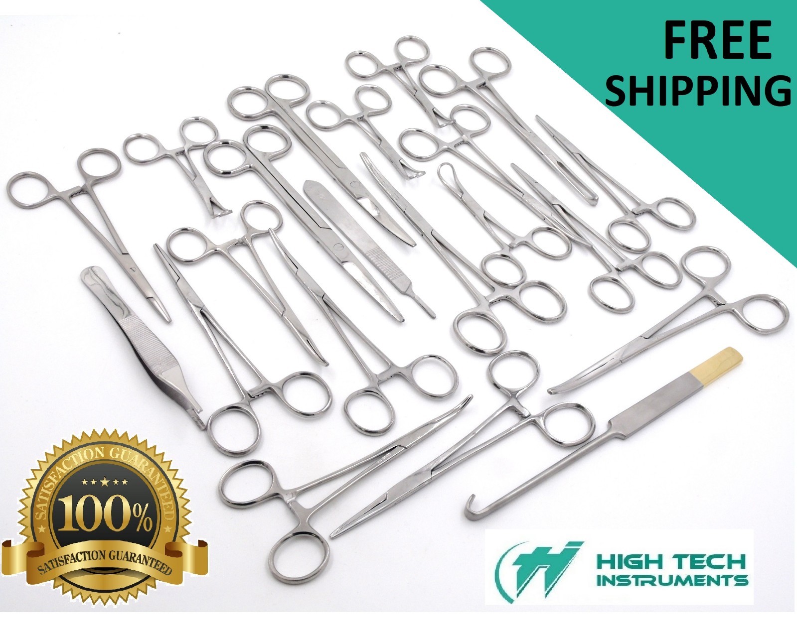 90 Pcs Canine+Feline Spay Pack Veterinary Surgical Instruments