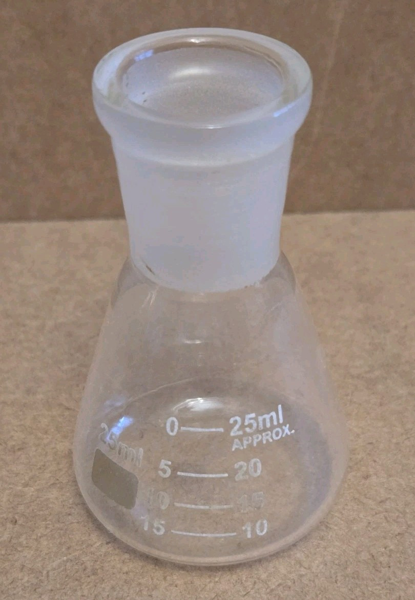 (12 Pcs) LSS Ground Mouth Conical Flask 25 mL Glass 5YHP0