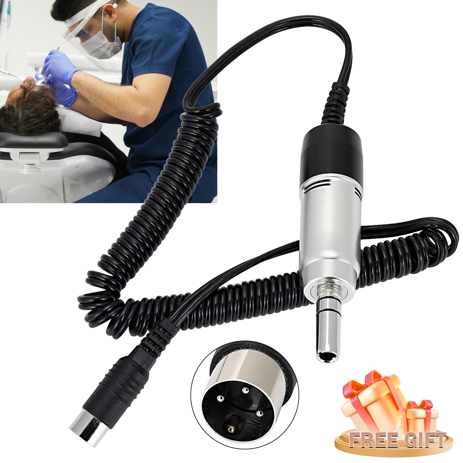1x Dental Lab E-Type Electric Motor 35,000 RPM For Marathon Micro Motor Polisher