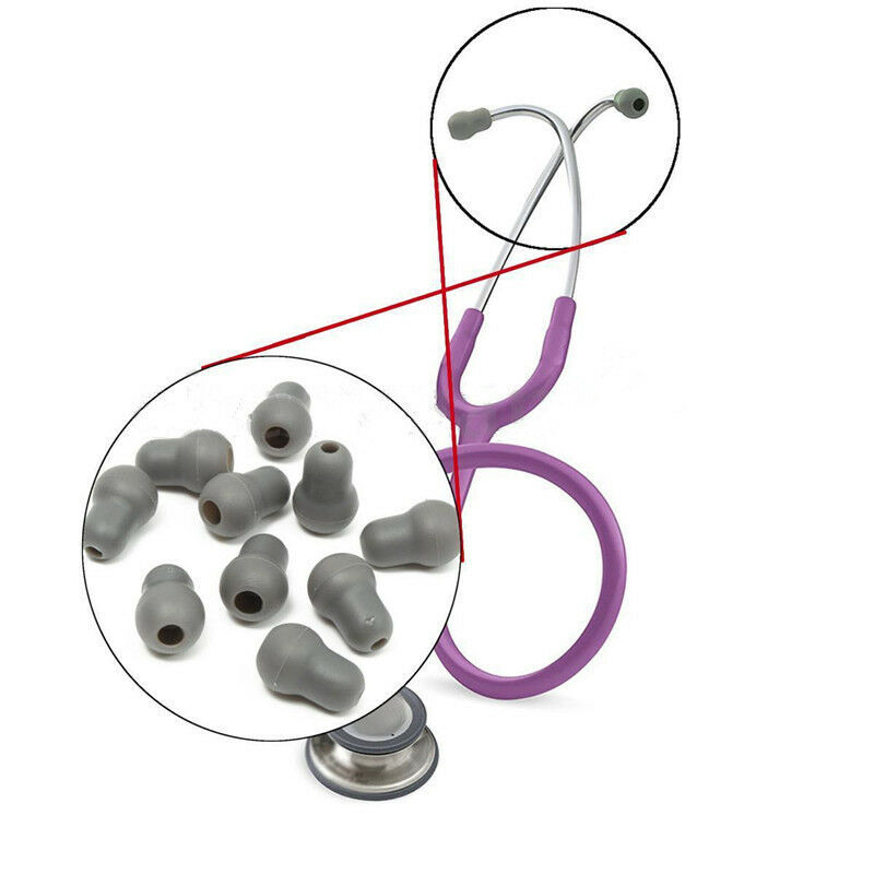 10Pcs Silicone Black Soft Eartips Earplug Earpieces For Littmann Stethoscope A