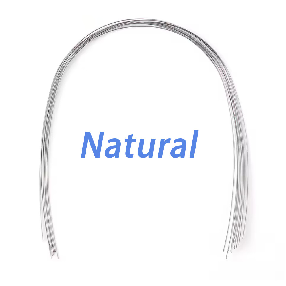 Dental Orthodontic Heat Thermal Activated NITI Arch Wires Natural Round Wire