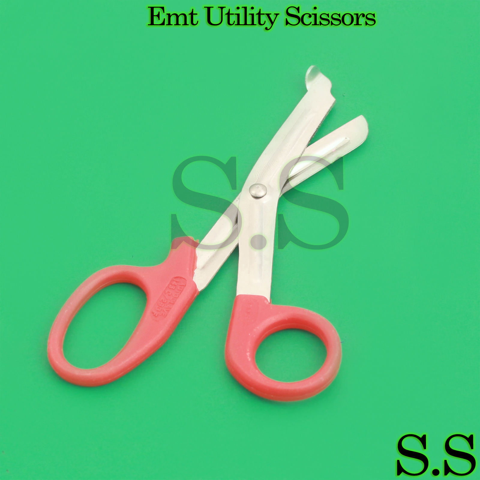 Red Utility Scissors 5.5″ & 7.25″ Multi-Purpose DIY EMS Universal 2 Shears Set