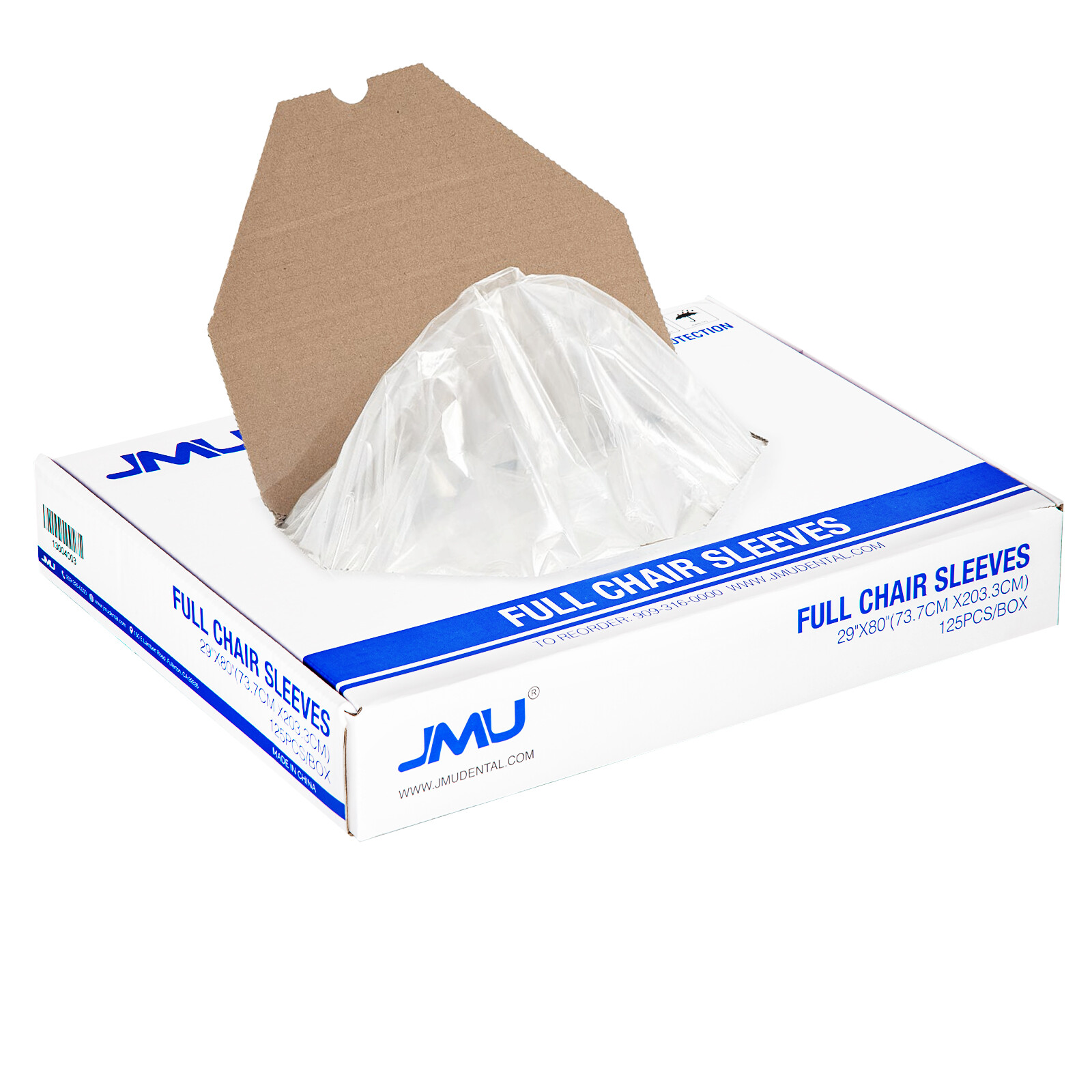 375/3Boxes JMU Dental Plastic Full Chair Cover Sleeves Clear Size 29″ x 80″