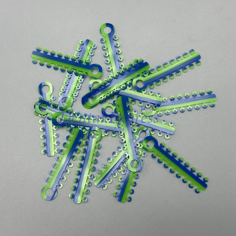 320 Elastic Ligature Ties Dental Orthodontic Ligating Ring Braces Double Color